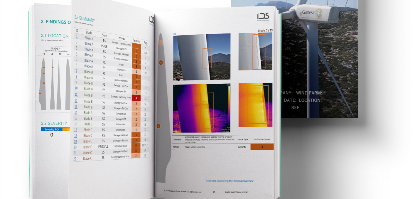 Blade inspection report
